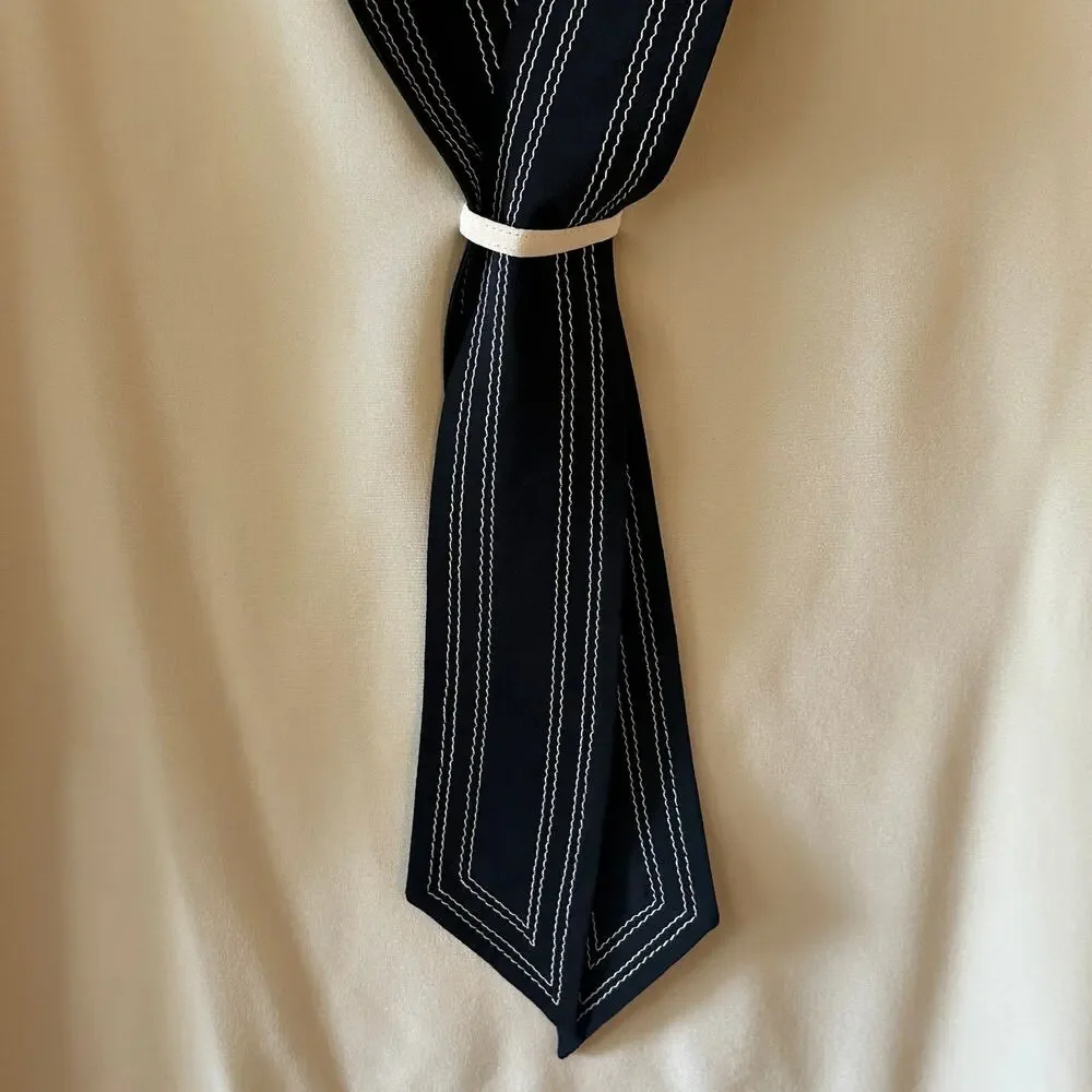 Tory Burch Silk Tie Neck Blouse Womens Size 0 New Ivory Preppy Careerwear